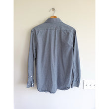 Load image into Gallery viewer, Banana Republic Gingham Pattern Slim Fit Button Up Shirt Blue M
