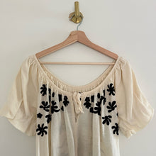 Load image into Gallery viewer, Free People Fiona Embroidered Scoop Neck Mini Dress Cream/Black S
