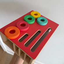 Load image into Gallery viewer, Lovevery The Realist Play Kit Count &amp; Slide Ring Chute Toy Red
