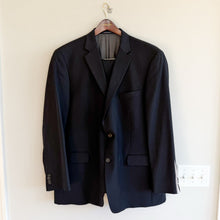Load image into Gallery viewer, Hart Schaffner Marx Black Two Button Wool Suit Black 48
