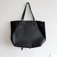 Load image into Gallery viewer, R.M Williams Signature Leather Suede Double Strap Tote Bag Black

