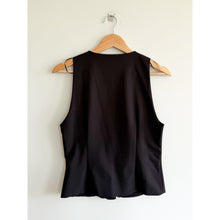Load image into Gallery viewer, Zara Open Tie-Front V-Neck Sleeveless Vest Black L
