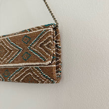 Load image into Gallery viewer, Santi Aztec Pattern Beaded Rectangle Shape Clutch Bag Brown
