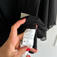 Load image into Gallery viewer, Joseph Ribkoff 3/4 Sleeve Sheer Overlay Chiffon Blouse Black 14
