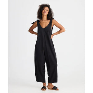 Whiteroom + Cactus Sardinia Sleeveless Tie Shoulder Strap Jumpsuit Black M NWT