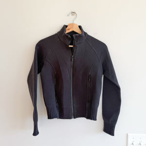 Lululemon NTS Zip Up Athleisure Ribbed Detail Jacket Black 4