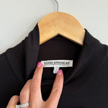 Load image into Gallery viewer, Good American Sundown Mock Neck Long Sleeve Midi Dress Black 3
