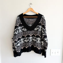 Load image into Gallery viewer, By Anthropologie Slouchy Textured V-Neck Long Sleeve Sweater Black M
