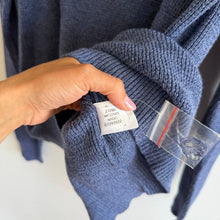 Load image into Gallery viewer, Peter Millar Wool Blend Ribbed Knit Mock Neck 1/4 Zip Pullover Sweater Blue XL

