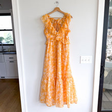 Load image into Gallery viewer, Abercrombie &amp; Fitch Floral Ruffles Sleeveless V-Neck Maxi Dress Yellow M NWT
