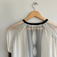 Load image into Gallery viewer, Mariya Sharapowa Silk Crystal Embellished Tie Sleeve Sheer Swim Coverup White
