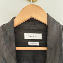 Load image into Gallery viewer, Level 99 Midnight Camo Zip Up Linen Blend Moto Jacket Green S
