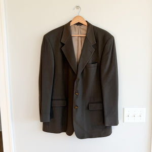 Bill Blass 100% Cashmere 3-Button Suit Jacket Blazer Moss Green 46R
