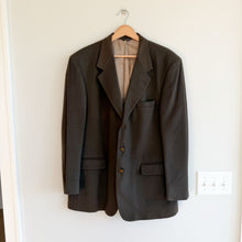 Load image into Gallery viewer, Bill Blass 100% Cashmere 3-Button Suit Jacket Blazer Moss Green 46R
