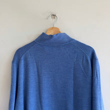 Load image into Gallery viewer, Fairway &amp; Greene Baruffa Merino Wool 1/4 Zip Long Sleeve Windsweater Blue XL

