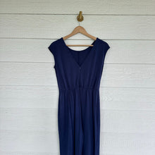 Load image into Gallery viewer, Prologue Sleeveless Cropped Leg Tie Front Round Neck Jumpsuit Navy Blue XS
