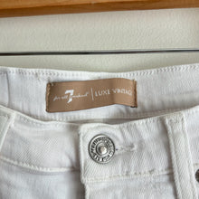 Load image into Gallery viewer, 7 For All Mankind Luxe Vintage High Waist Crop Straight Jeans White 26
