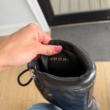 Load image into Gallery viewer, Valentino Garavani Quilted Leather Lace-Up Zipper Combat Boots Black 38.5 NEW
