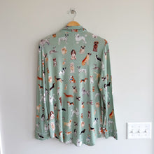 Load image into Gallery viewer, Posh Peanut Luxe Posh Puppies Long Sleeve Pajama Top Green L NWT
