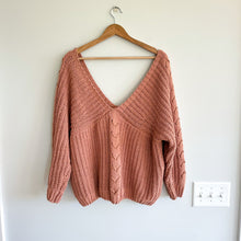 Load image into Gallery viewer, The Standard. V-Neck Long Sleeve Knit Pullover Chenille Sweater S
