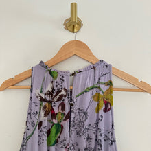 Load image into Gallery viewer, Anthropologie Hermia Floral Print Sleeveless Blouson Midi Dress Purple 6P
