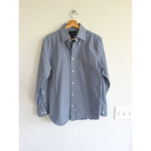 Load image into Gallery viewer, Banana Republic Gingham Pattern Slim Fit Button Up Shirt Blue M

