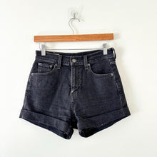 Load image into Gallery viewer, Levis Cuffed Dark Wash Mid Rise Casual Denim Shorts Black 25
