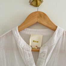 Load image into Gallery viewer, Anthropologie Maeve Ruffled Henley Neck 3/4 Sleeve Blouse White XS

