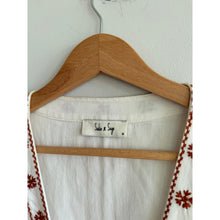 Load image into Gallery viewer, Sadie &amp; Sage Warm Horizon Cotton Embroidered Vest White Brown M
