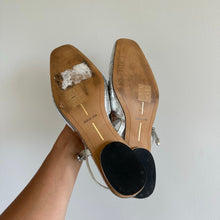 Load image into Gallery viewer, Dolce Vita Rianne Mary Jane Leather Flats Slingback Sandals Metallic Silver 8.5
