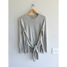 Load image into Gallery viewer, Whistles Wool Blend Tie Front Long Sleeve Pullover Sweater Gray L
