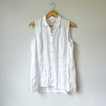 Load image into Gallery viewer, J. Jill Linen Button Front Sleeveless Shirt White SP
