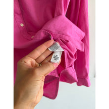 Load image into Gallery viewer, Caslon Linen Blend Long Sleeve Button Up Shirt Pink XS
