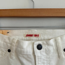 Load image into Gallery viewer, Johnny Was The Cropped Baby Boot Denim Embroidered Jeans White 27
