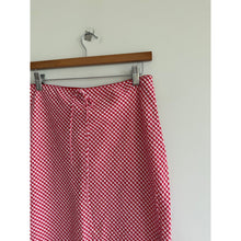 Load image into Gallery viewer, Wild Fable Gingham Pattern Side Slit Midi Skirt Red White M
