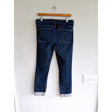 Load image into Gallery viewer, Anthropologie Pilcro Mid Rise Letterpress Stet Denim Jeans Dark Wash 30
