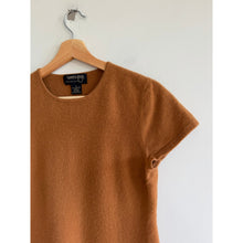 Load image into Gallery viewer, Country Shop 100% Cashmere Crew Neck Short Sleeve Blouse Brown S
