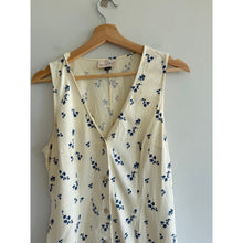 Load image into Gallery viewer, Universal Thread Button Front Floral Print Sleeveless Mini Dress Cream Blue M
