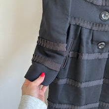 Load image into Gallery viewer, Anthropologie Leifsdottir Button Front Long Sleeve Embellished Coat Black 2
