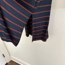Load image into Gallery viewer, Sinuous Striped Open Front Side Slit Duster Cardigan Blue/Red S
